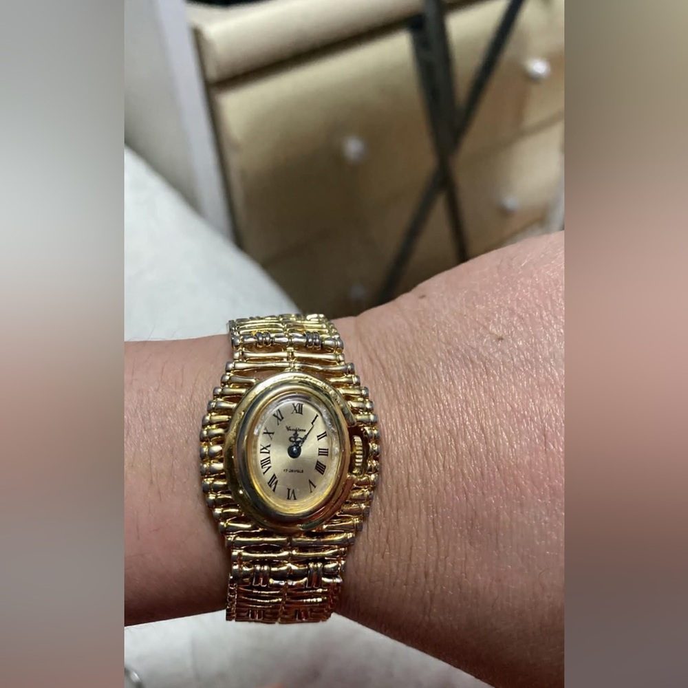 Gold Women's Oval Bracelet Watch